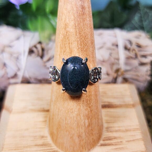 Moss Agate Crystal Statement Ring #5E - Picture 1 of 3